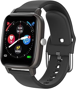 LCW Smart Watch for iPhone Android, Fitness Tracker Health Watch w/Heart Rate Blood Oxygen Monitor, Body Temperature, 1.4