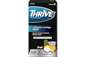 Thrive Nicotine Replacement Gum, 2mg Regular Strength, Fruit, 108 Count