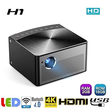 htfrgeds Proyector DLP 3D (980ANSI lúmenes, 3D, HDMI, Bluetooth 4 ...