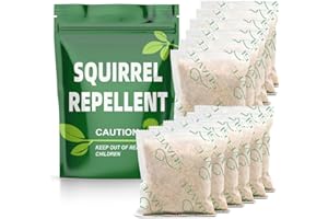 AUDQQM Squirrel Repellent Outdoor, Squirrel Repellant for Attic, Chipmunk Repellents, Squirrel Repeller, Squirrel Deterrent for Garden, Repellent for Squirrels, Keep Squirrel Out of Garage-12 Pouches