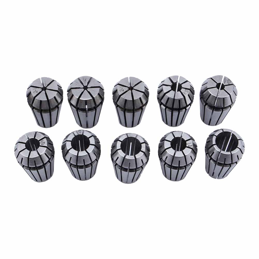 ER16 Spring Collet Set - 1-10mm Elastic Collet Chuck Set for CNC Engraving Machine & Mill Turning Tool, 10PCS