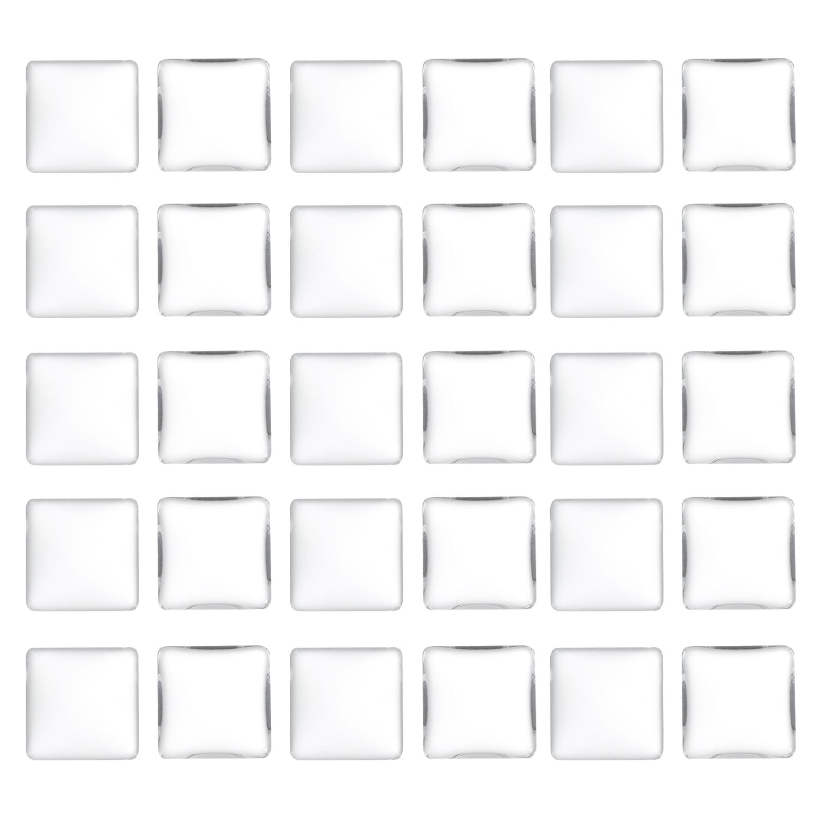 PATIKIL Transparent Glass Cabochons, 100Pcs 10x10mm Square Glass Dome Tiles for Photo Pendant Jewelry Making, Clear