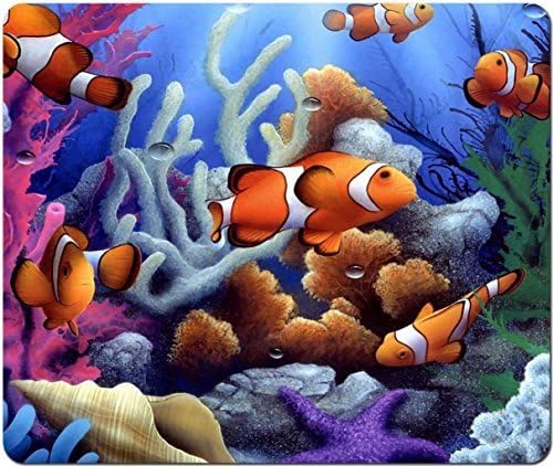 Cartoon Clown Fish Salt Water Ocean Scene Computer Mouse Pad