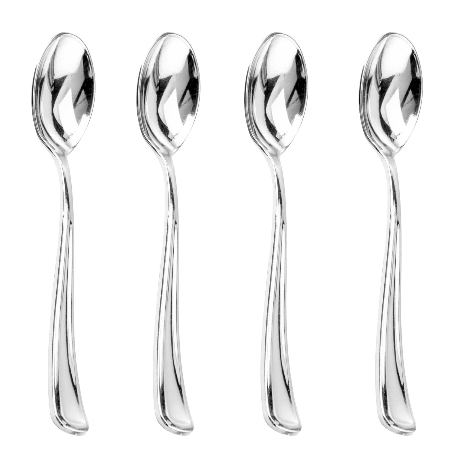 Photo 1 of Liacere 200PCS Silver Plastic Spoons - Heavy Duty Disposable Spoons - dessert Spoons for Wedding & Party & New Year & Valentine's Day