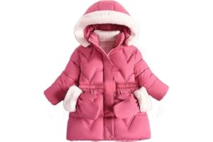 AiWMGL 3T 4T 5T 6T Toddler Girls Winter Coat Jacket Outwear Clothes Warm Overcoat Snowsuit Puffer Parka Fur Lined Hood Kids