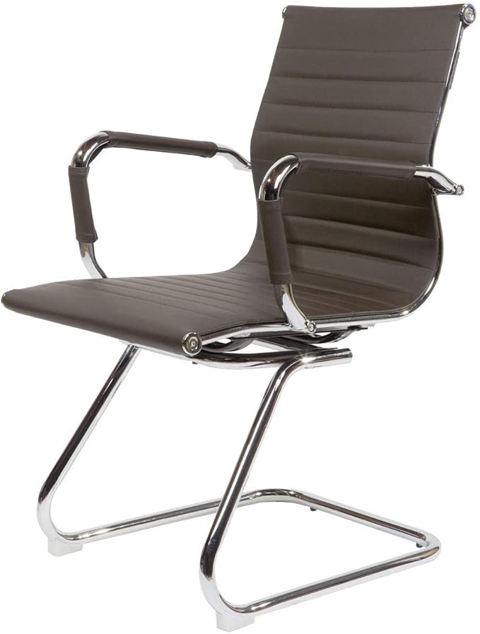 Evre Cantilever Office Boardroom Desk Chair Chrome Finish with PU