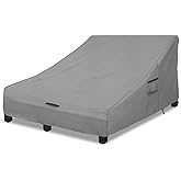 Okcool 100% Waterproof Patio Double Wide Chaise Lounge Chair Cover, 600D Tough Canvas 80 Inch Outdoor Chaise Lounge Covers