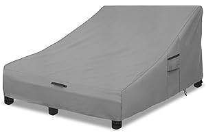 Okcool 100% Waterproof Patio Double Wide Chaise Lounge Chair Cover, 600D Tough Canvas 80 Inch Outdoor Chaise Lounge Covers