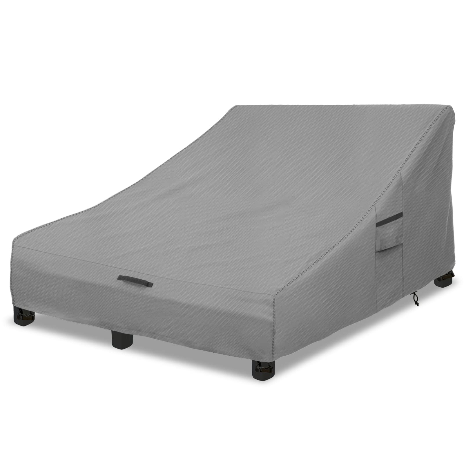 Photo 1 of Okcool 100% Waterproof Patio Double Wide Chaise Lounge Chair Cover, 600D Tough Canvas 80 Inch Outdoor Chaise Lounge Covers