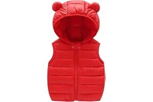 Baby Girls Boys Sleeveless Hooded Vest Padded Down Jackets Winter Warm Coat Zip Up Outwear