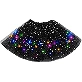 Women Light Up Tutu Skirt Stars Glow Tutus Layered Ballet Led Tulle Skirts for Halloween Party Costume