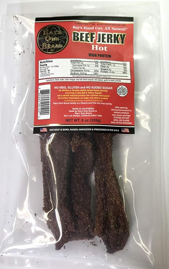 Ray's Own Brand Beef Jerky (Hot, 8oz)