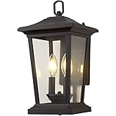 Smeike Outdoor Wall Lantern, Large Exterior Waterproof Wall Sconce Light Fixture, Black Anti-Rust Outside Porch Sconce Lights