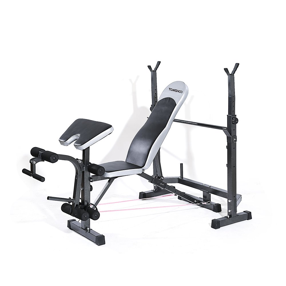TOMSHOO Adjustable MultiStation Weight Bench Press Set Incline Flat