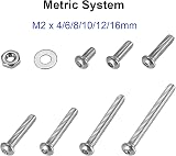 FandWay M2 Bolts Nuts Set 250Pcs 304 Stainless Steel Button Head Machine Screws view 3