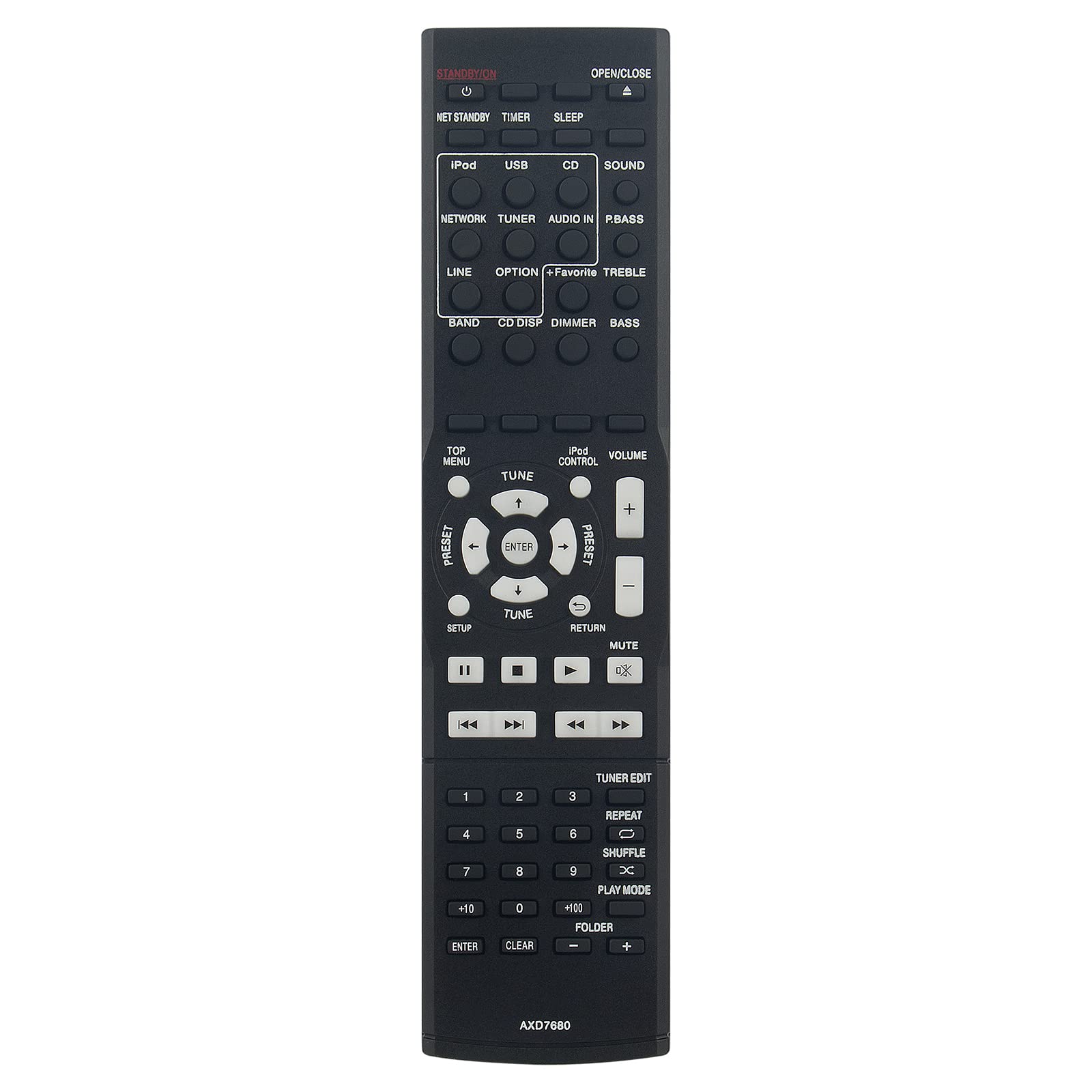 VINABTY AXD7680 Replaced Remote Control dedicated for Pioneer CD Receiver X-HM81-K X-HM81-S X-HM71-S XC-HM81-S XC-HM81-K X-HM71-K Sub AXD7676 Remote Control