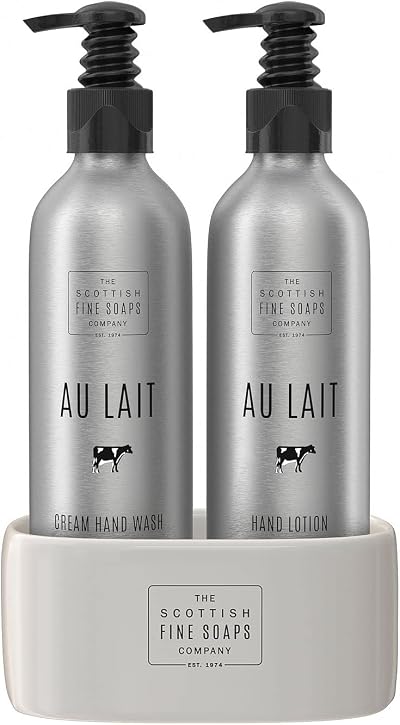 Scottish Fine Soaps Au Lait Hand Care Set Gentle Moisturising Cream Soap