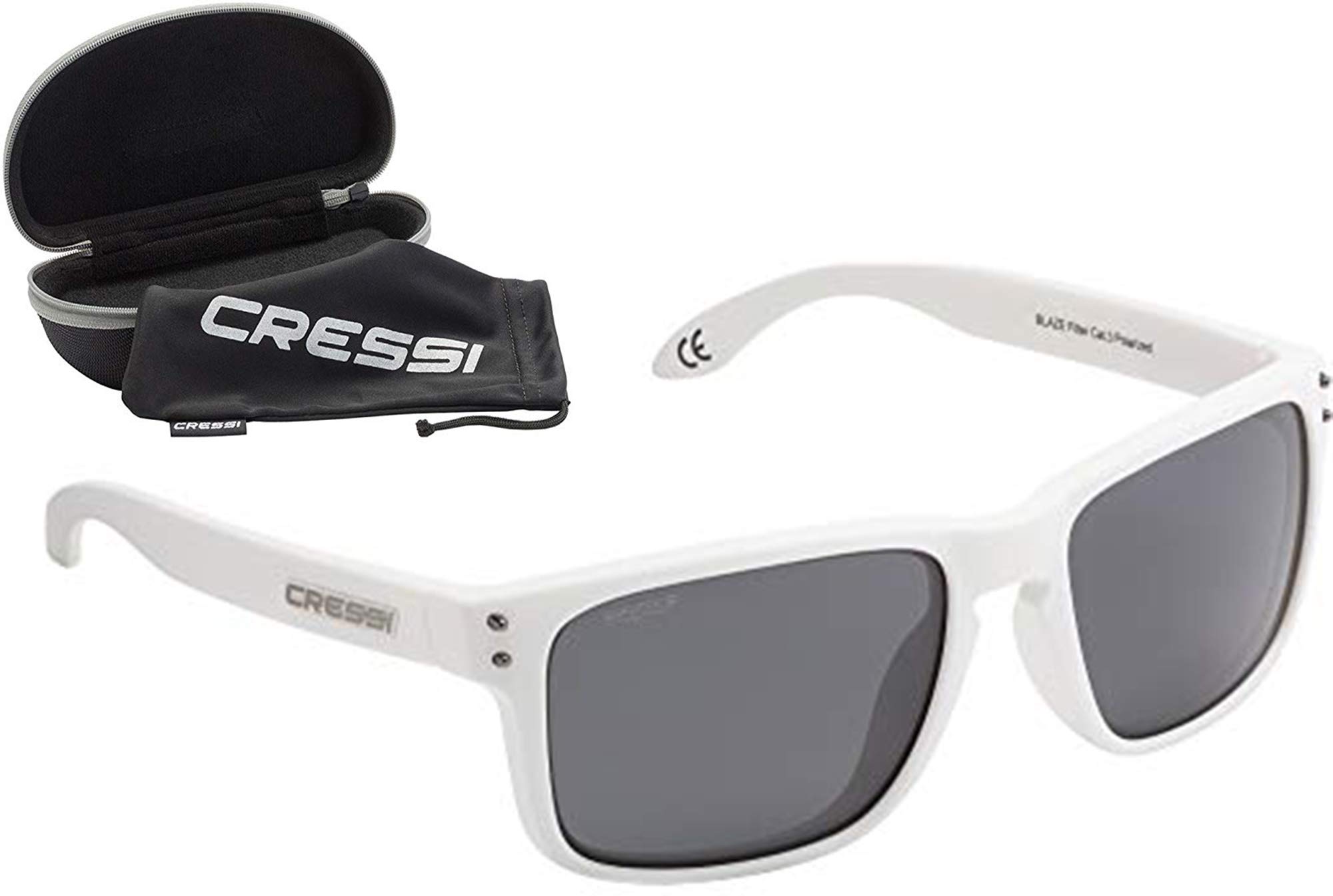 Cressi Unisex Blaze Sunglass - Matt White/Lens Smoked Grey, One Size