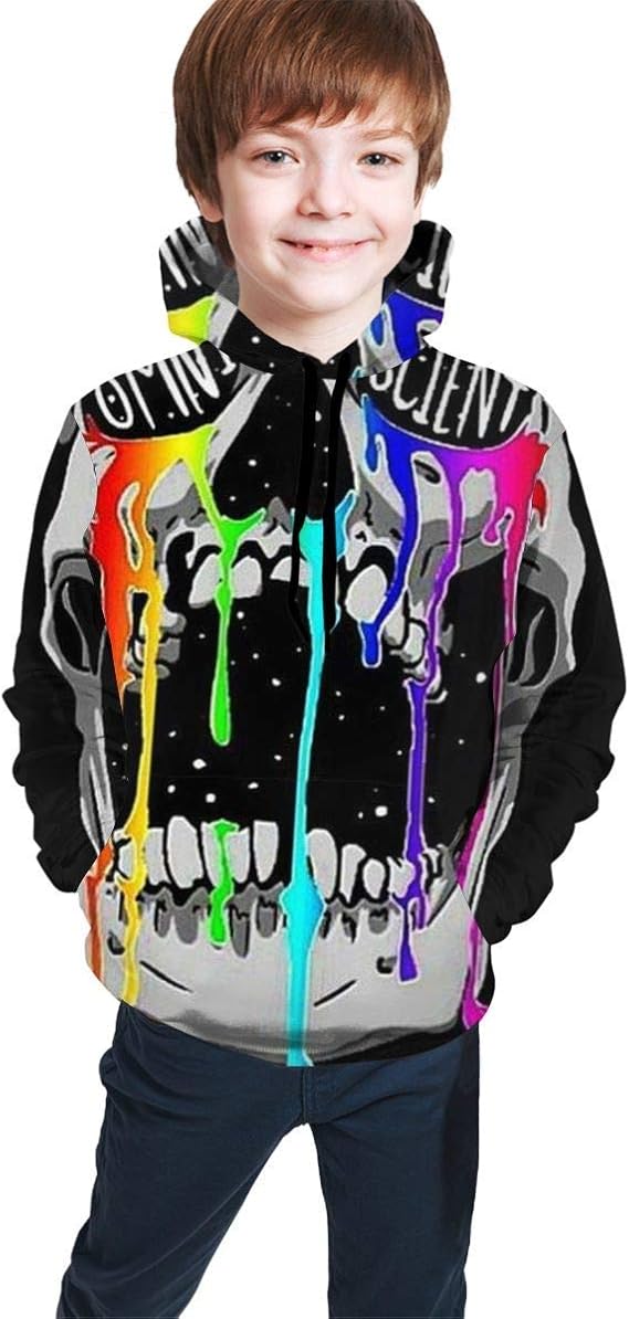 Amazon 男の子のティーンユース有名なパリの要素コーヒーエッフェル塔イラストスウェットシャツポケットパーカー7 yレインボークールスカルアートブラック トレーナー パーカー 通販