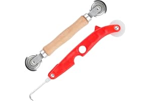 QBXMY7 2 pcs Pipe Fly Yarn Tool Puller, Pipe Tool Spline Roller, Pipe Rubber Rope Tool Puller, Double Wheel Pipe Roller, Window Sealing Roller