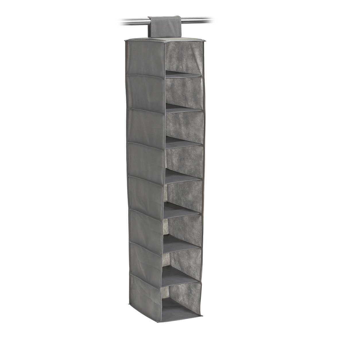 Zeller 14614 Non-Woven 8-Compartment Hanging Storage, Grey, 18 x 30 x 105 cm