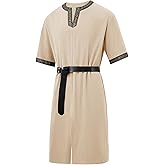 Runcati Mens Medieval Pirate Costume Tunic Renaissance Knight Warrior Viking LARP Halloween Tops