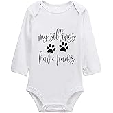 listery My Siblings Have Funny Paws Bodysuit Have Paws Baby Bodysuit Baby Paws Romper Dog Baby Bodysuit