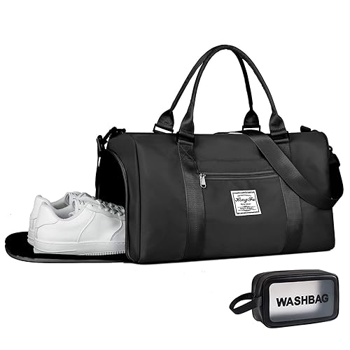 Travel Bag for Women Men, Cute Gym Tote Bag with Shoe Compartment