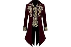 Cacycasa Men‘s Medieval Victorian Jacket Steampunk Tailcoat Masquerade Costumes