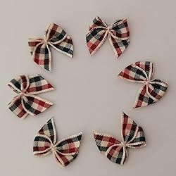 Micomon 50pcs 1.2-Inch Mini Bows for Crafts Gingham