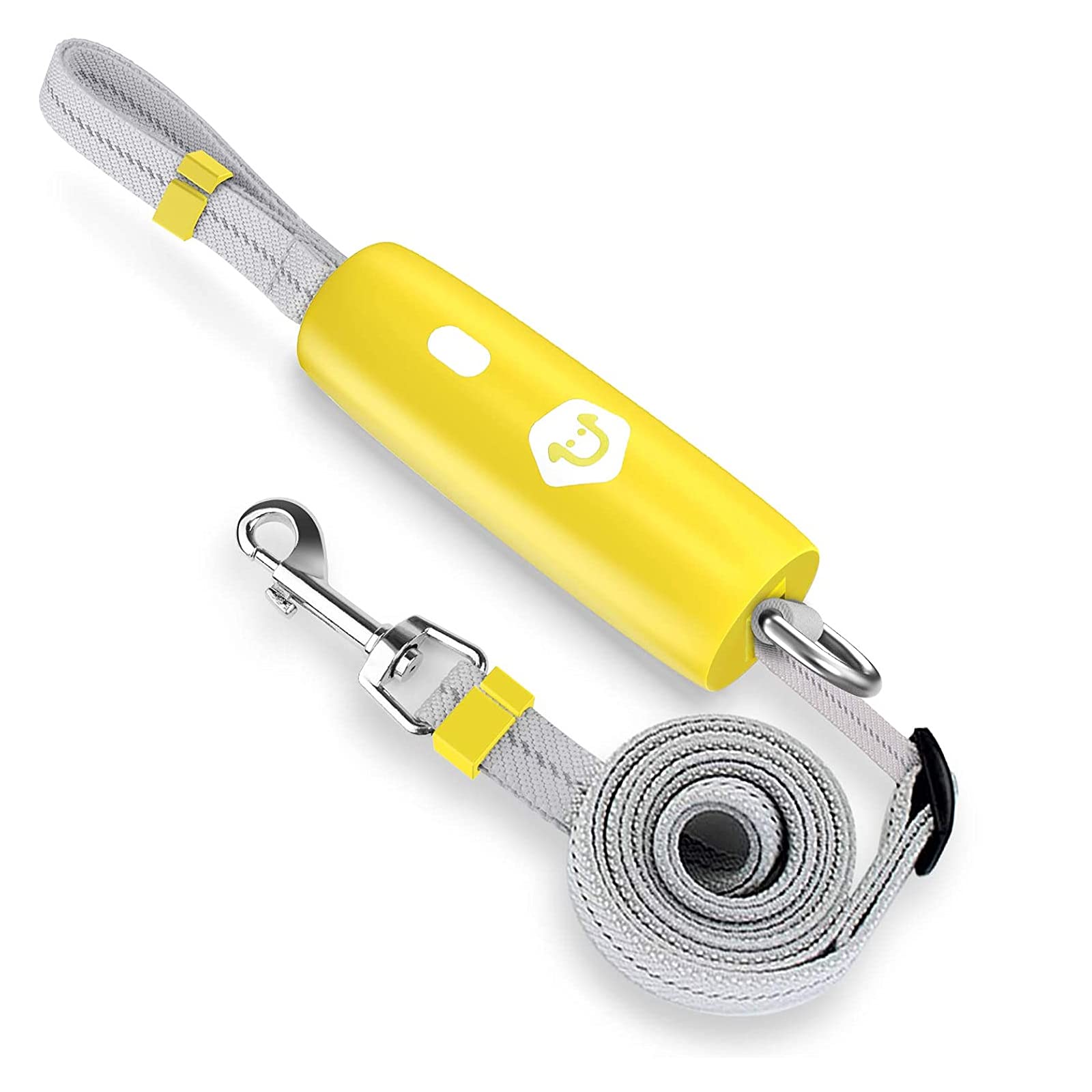 PETCUTE Dog Lead with Comfortable Anti-Slip Handle, Heavy Duty Reflective Nylon Dog Lead Leash for Training,5ft Adjustable Dog Walking Leash for Small, Medium Dogs,Easy One Button Unlock Yellow