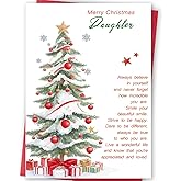 FANCYLUCKY Lovely Christmas Card Gift for Daughter, Daughter Christmas Card, Romantic Xmas Gift from Dad Mom