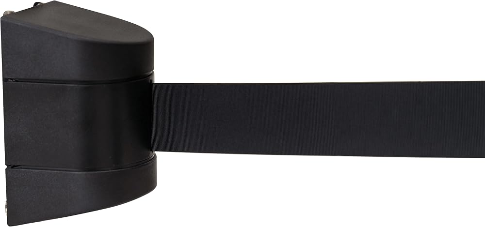 The Workplace Depot Magnetic Retractable Queue Barrier Tape 4.6m Black