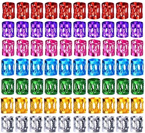 70 Pieces Dreadlock Beads Metal Cuffs Hair Accesories Decoration Filigree Tube,Braiding Hair Jewelry