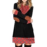Alaster Queen Women's Long Sleeve Fall Dresses 2024 Trendy Casual Plaid Cowl Neck Winter Tunic Dress for Women