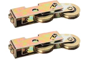 2pcs Sliding Patio Door 1-1/4 Inch Tandem Roller Assembly, Steel Ball Wheel Bearing Rear Adjustable Sliding Door Wheel Replac