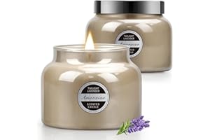 FEIBAO 2 Pack Candles for Home Scented, Lavender Candle, 17.6 oz 110 H Long Lasting Jar Candles, Aromatherapy Candles Gifts for Women, Soy Scented Candles Set for Birthday, Valentine, Mothers Day