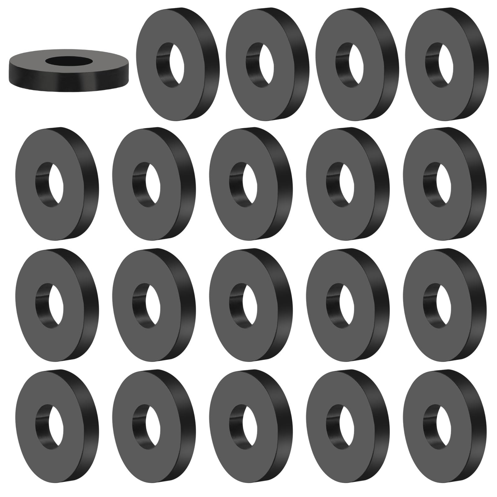 PATIKIL Multi Purpose Rubber Spacer, 20 Pcs 12mm ID x 30 OD x 5mm T Neoprene Round Anti-Vibration Isolation Pads Isolator Rubber Bushings Spacer Washer for HVAC Bolts Car Accessories