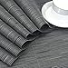 Bright Dream Wedge Placemats for Round Kitchen Table Woven Vinyl Non Slip Plastic Table Mats Set of 4（Black）