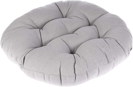 WINOMO Round Floor Pillow Cushion Cotton Linen Pouf Seat Cushion Yoga Window Tatami Home Office Pad(Gray)