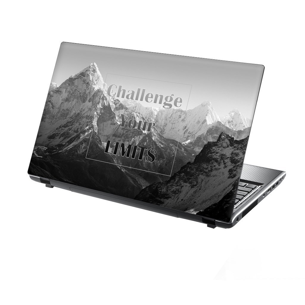 TaylorHe 15.6 inch 15 inch Laptop Skin Vinyl Decal with Colorful Patterns and Leather Effect Laminate MADE IN BRITAIN Mountain Slogan