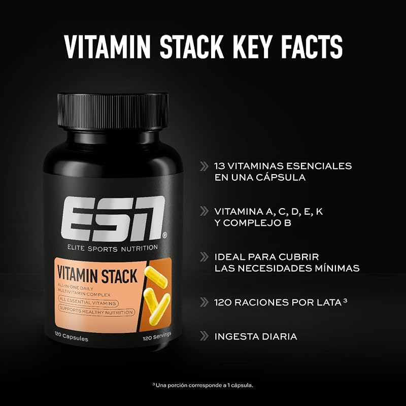 Vitamin Stack, cápsulas multivitamínicas, 120 unidades