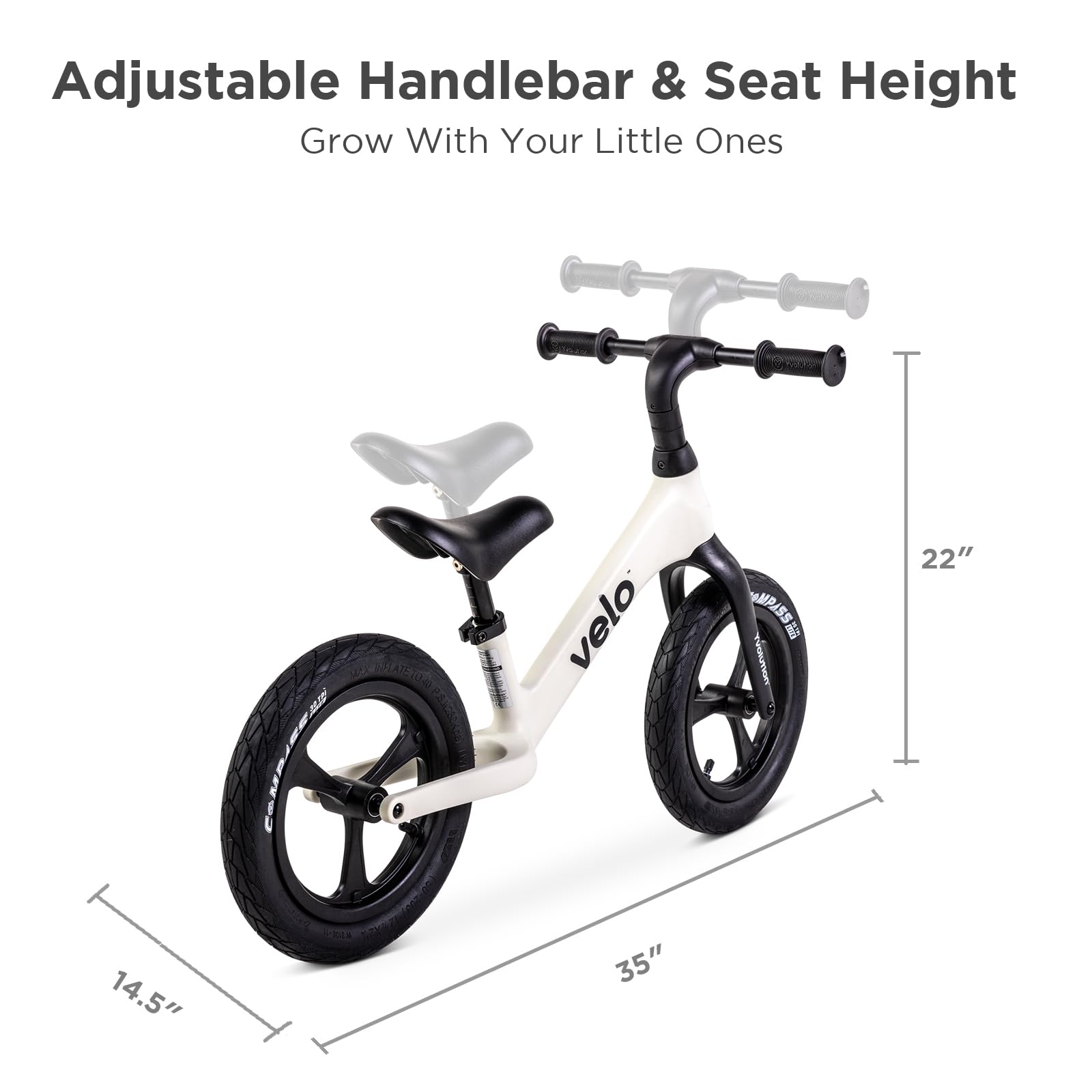 Yvolution Toddler Balance Bike Kids Outdoor Sports Toy, Y Velo Pro Toddler Bikes No Pedal Training Bicycle for Kids Age 3, 4, 5 Years Old with Adjustable Handlebar and Seat, 12