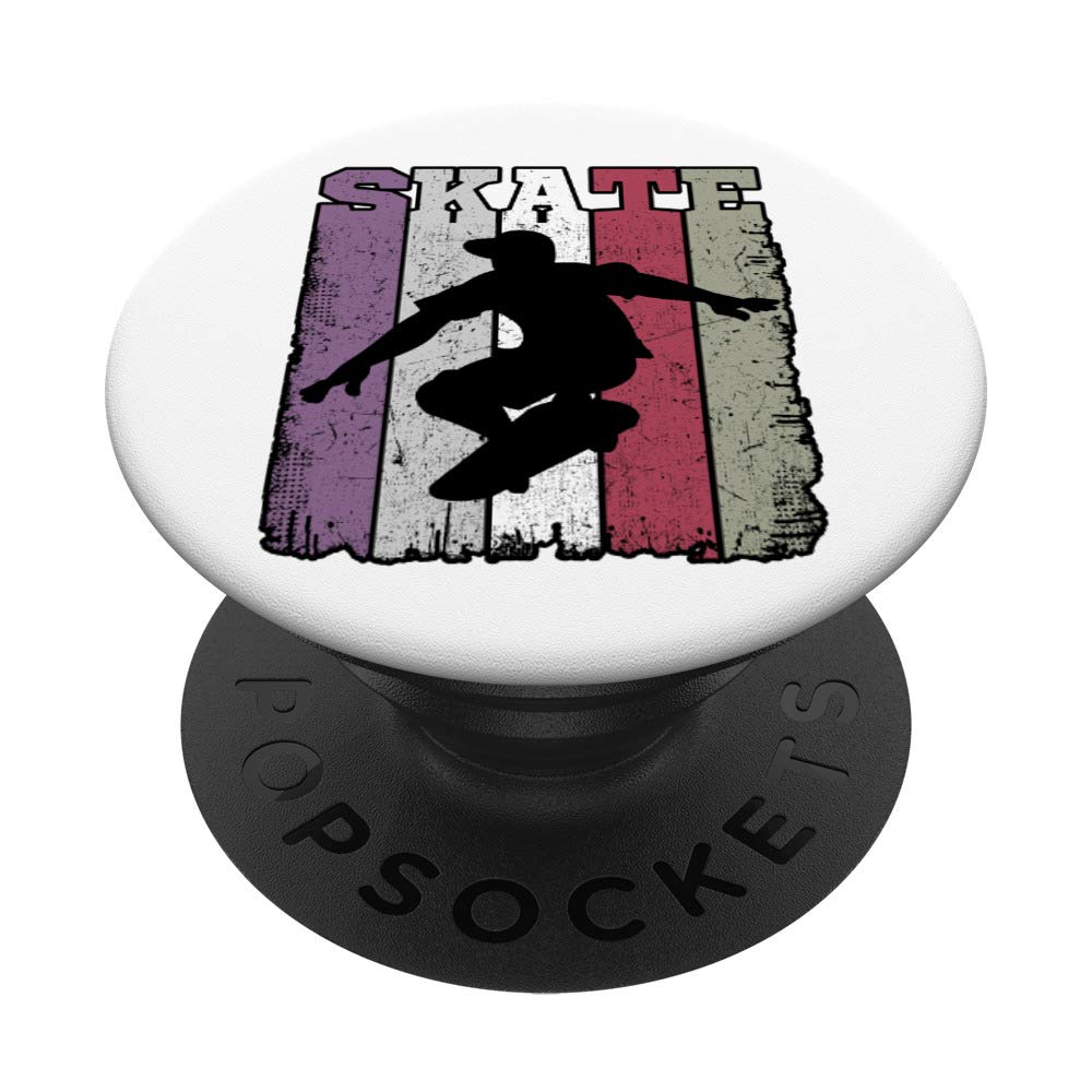 Skate Retro Vintage Skateboarding Skater Girl Boy PopSockets PopGrip: Swappable Grip for Phones & Tablets