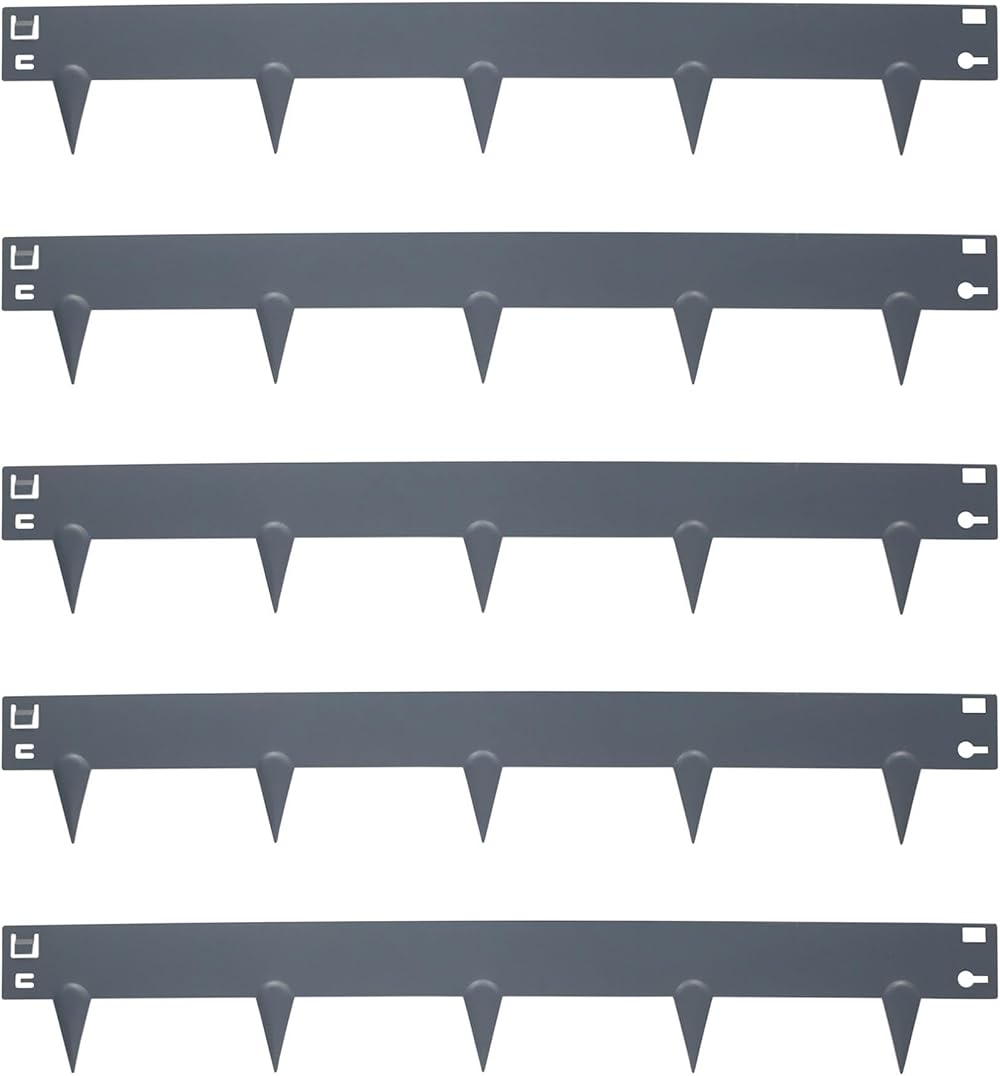 Harbour Housewares 5M Zinc Galvanised Steel Lawn Edging 8cm Face Anthracite