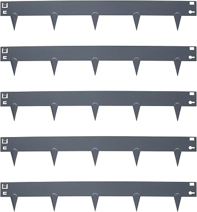 Harbour Housewares 5M Zinc Galvanised Steel Lawn Edging 8cm Face Anthracite