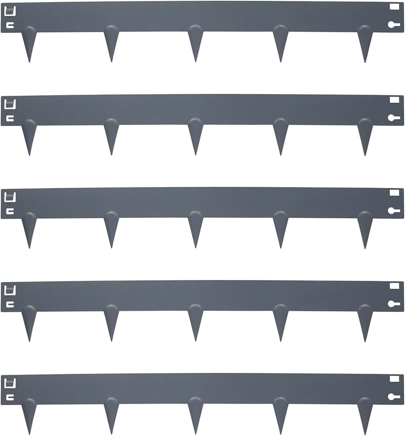 Harbour Housewares 5M Zinc Galvanised Steel Lawn Edging 8cm Face Anthracite