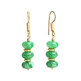 Gempires Lightweight Green Jade Beaded Earrings