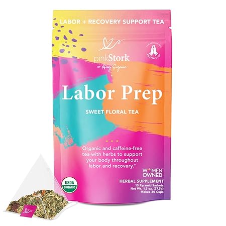 Pink Stork Labor Prep Red Raspberry Pregnancy Tea Labor Birth 40 Cups 2nd 3d Trimester Tea 100 Organic Herbs Strengthen Tone Uterus Caffeine Free Sweet From Organic Stevia Amazon In Health
