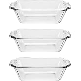Anchor Hocking Glass Bread Pan, 1.5 Quart Loaf Pan, Set of 3